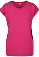 Build Your Brand Women's Extended Shoulder Tee - Hibiskus Pink