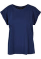 Build Your Brand Women's Extended Shoulder Tee - Light Navy