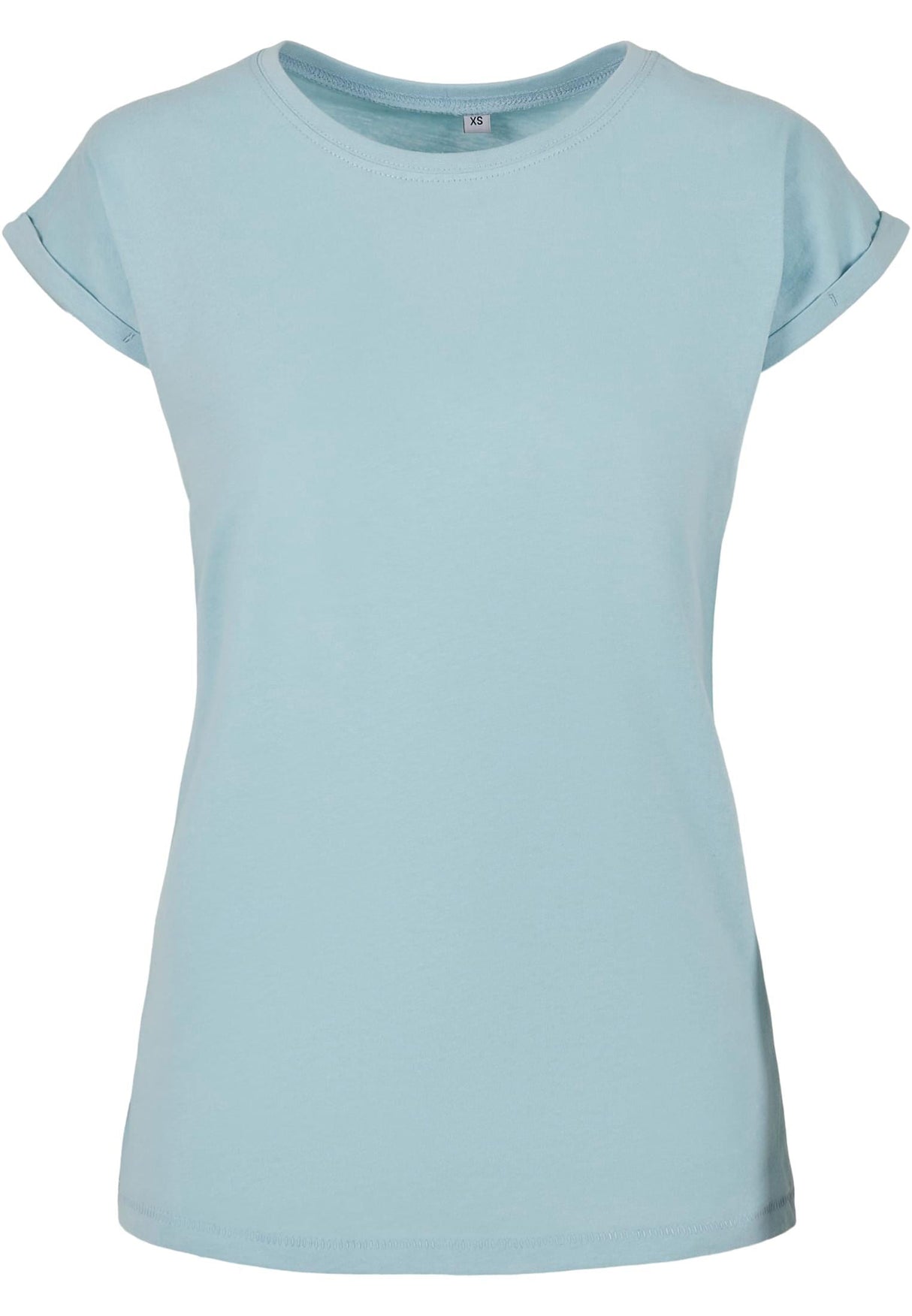 Build Your Brand Women's Extended Shoulder Tee - Ocean Blue