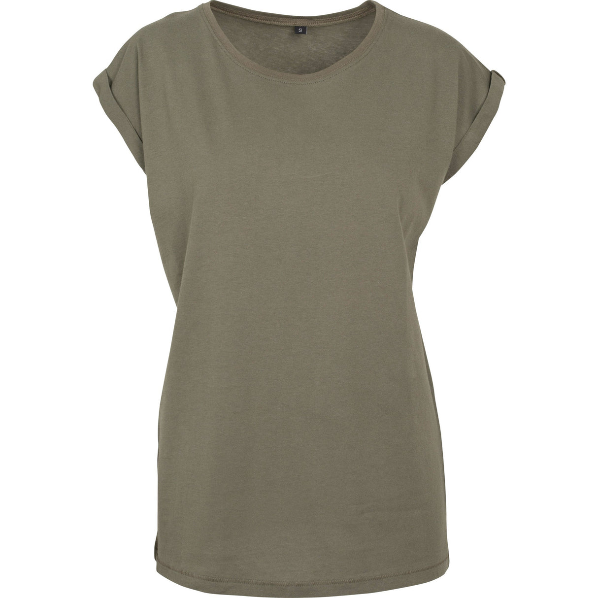 Build Your Brand Women's Extended Shoulder Tee - Olive