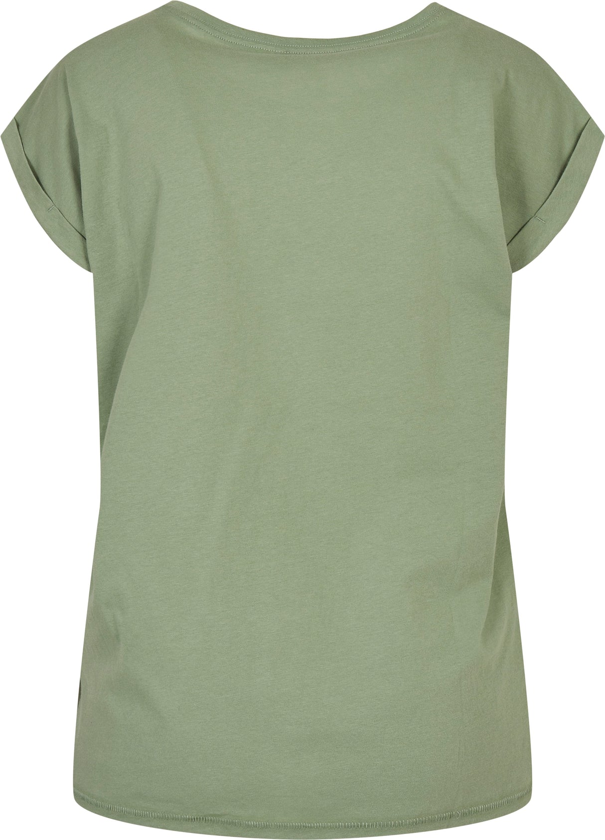 Build Your Brand Women's Extended Shoulder Tee - Soft Salvia