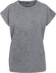 Build Your Brand Women's Acid Washed Extended Shoulder Tee