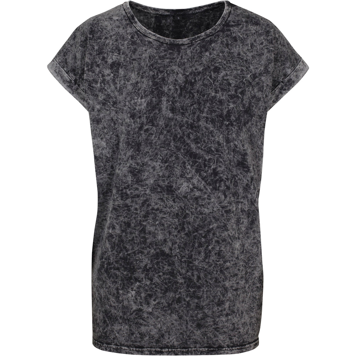 Build Your Brand Women's Acid Washed Extended Shoulder Tee