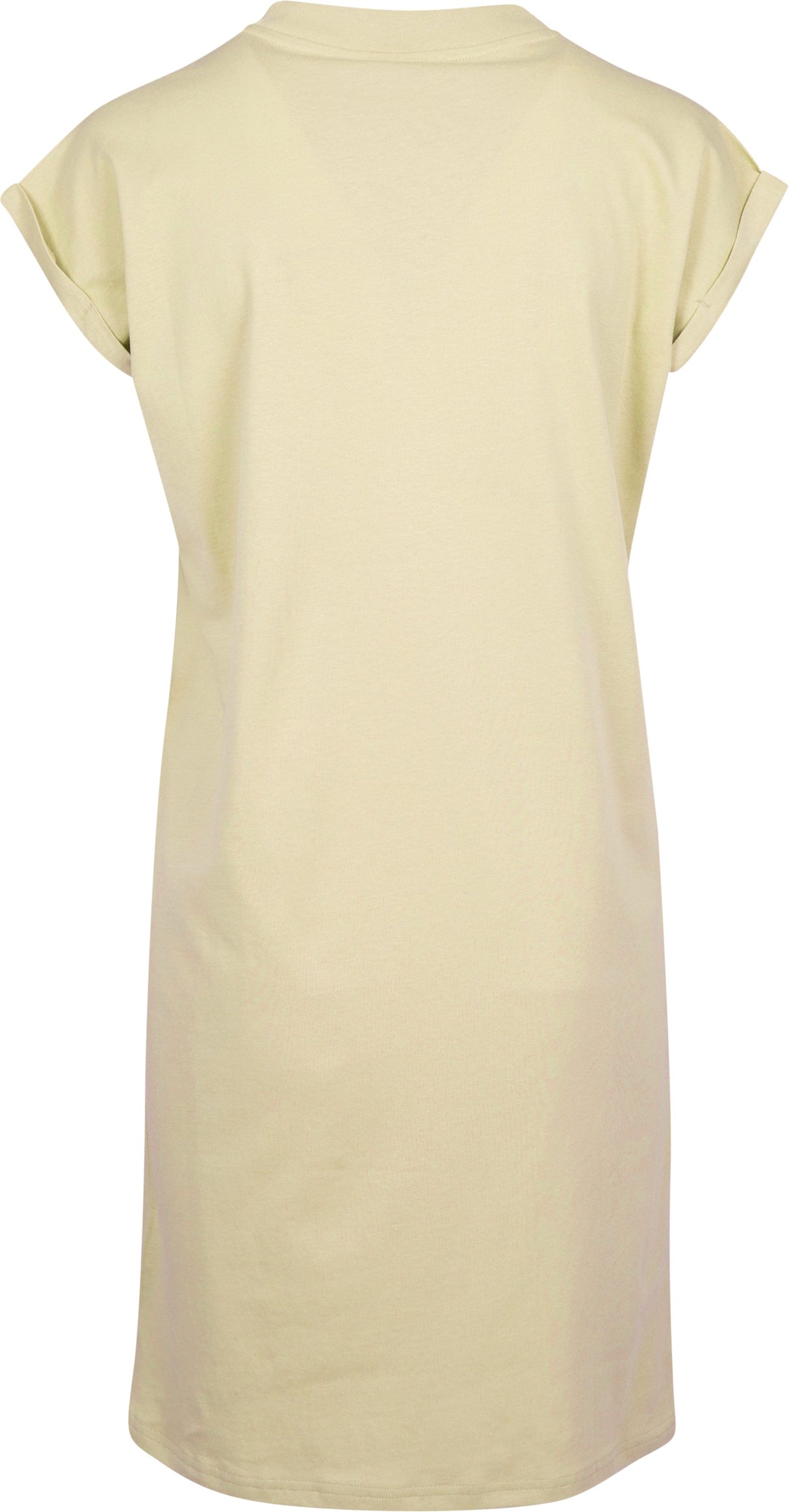 Build Your Brand Women's Turtle Extended Shoulder Dress - Soft Yellow