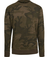 Build Your Brand Camo Crew Neck