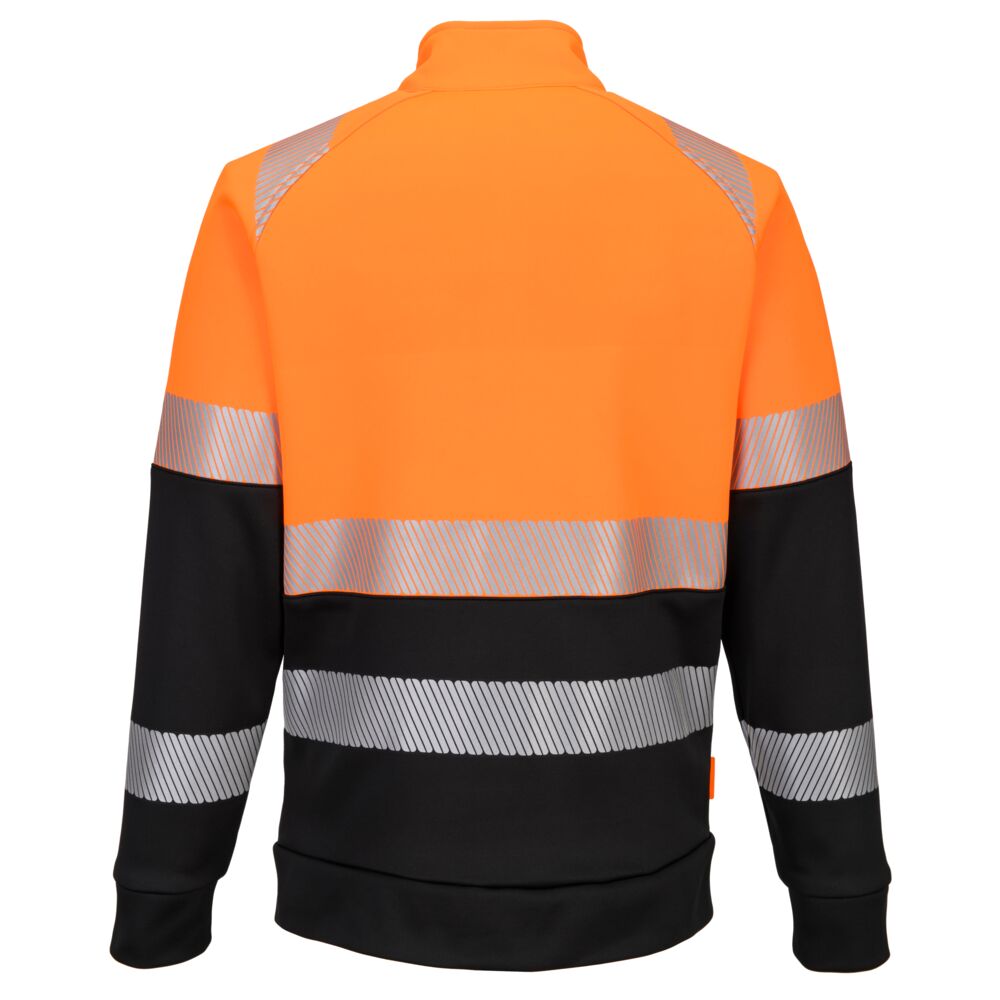 Portwest DX4 Hi-Vis Class 1 Funnel Neck Zipped Sweatshirt