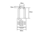 Squire CP60/2.5 Combination Padlock 5-Wheel 60mm Extra Long Shackle 63mm