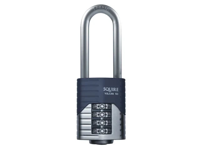 Squire Vulcan Long Boron Shackle Combination Padlock 50mm