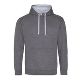 Awdis Just Hoods Varsity Hoodie - Charcoal/Heather Grey