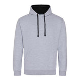 Awdis Just Hoods Varsity Hoodie - Heather Grey/Jet Black