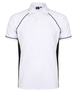 Finden & Hales Piped Performance Polo - White/Black/Black