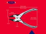 Maun Flat Nose Pliers, Serrated Jaws 160mm