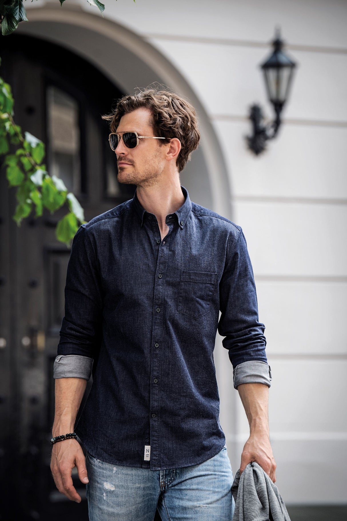 Nimbus Torrance Slim Fit  Raw And Stylish Denim Shirt