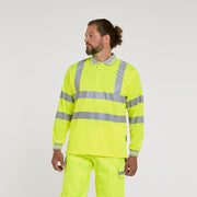 Long Sleeve Polo Shirt Yellow - Recycled Content