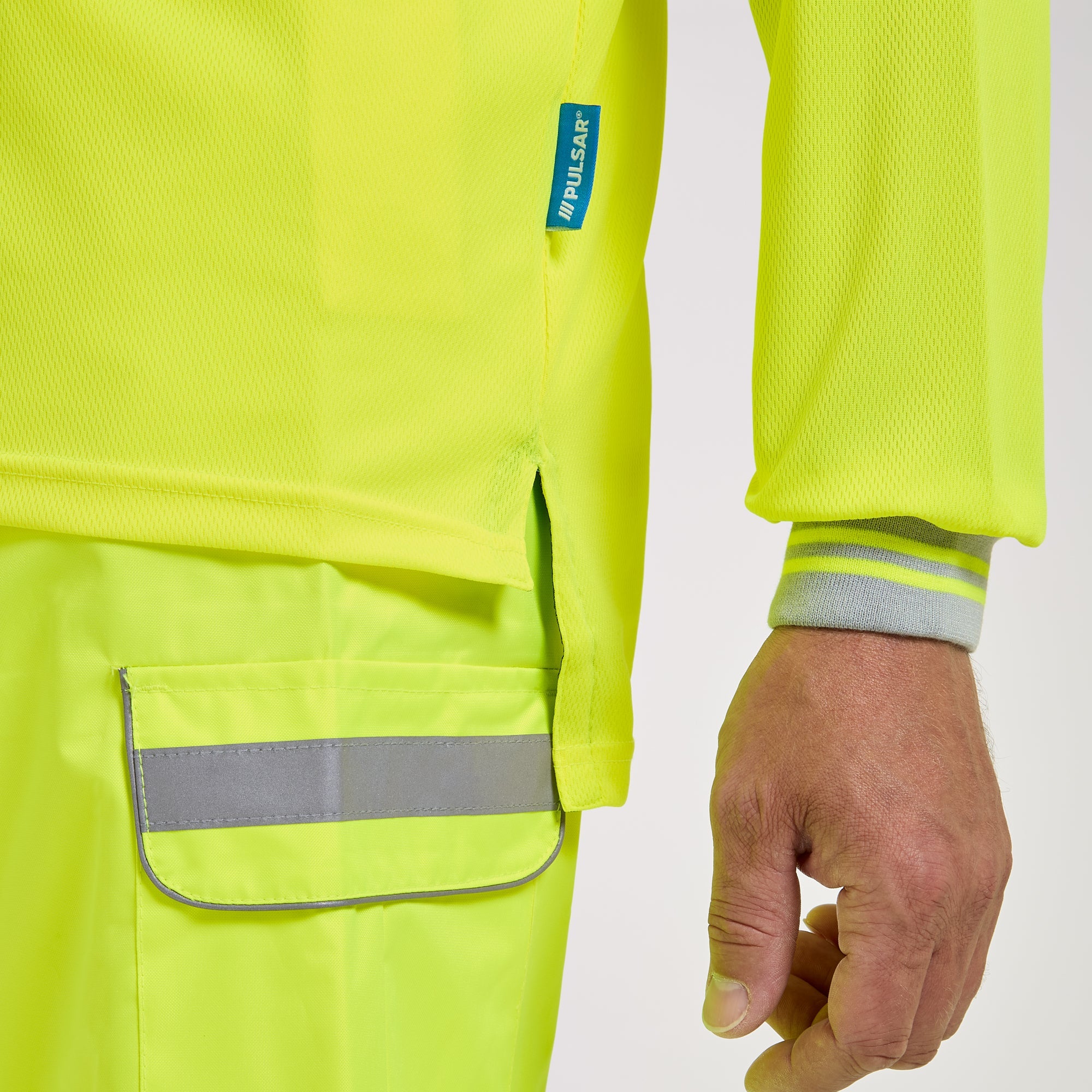 Long Sleeve Polo Shirt Yellow - Recycled Content