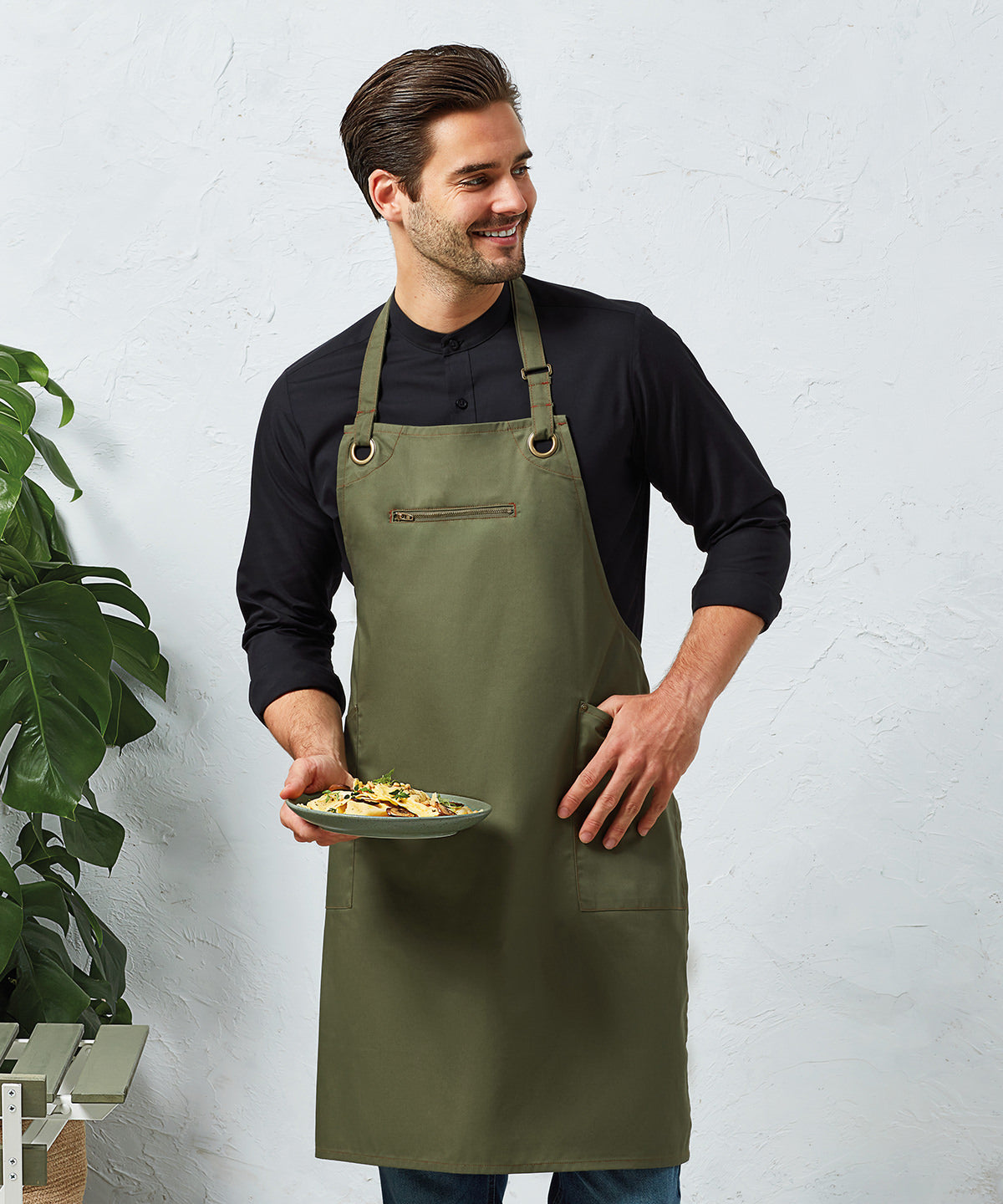 Premier Barley Contrast Stitch Bib Apron