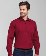 Premier Long Sleeve Poplin Shirt - Burgundy