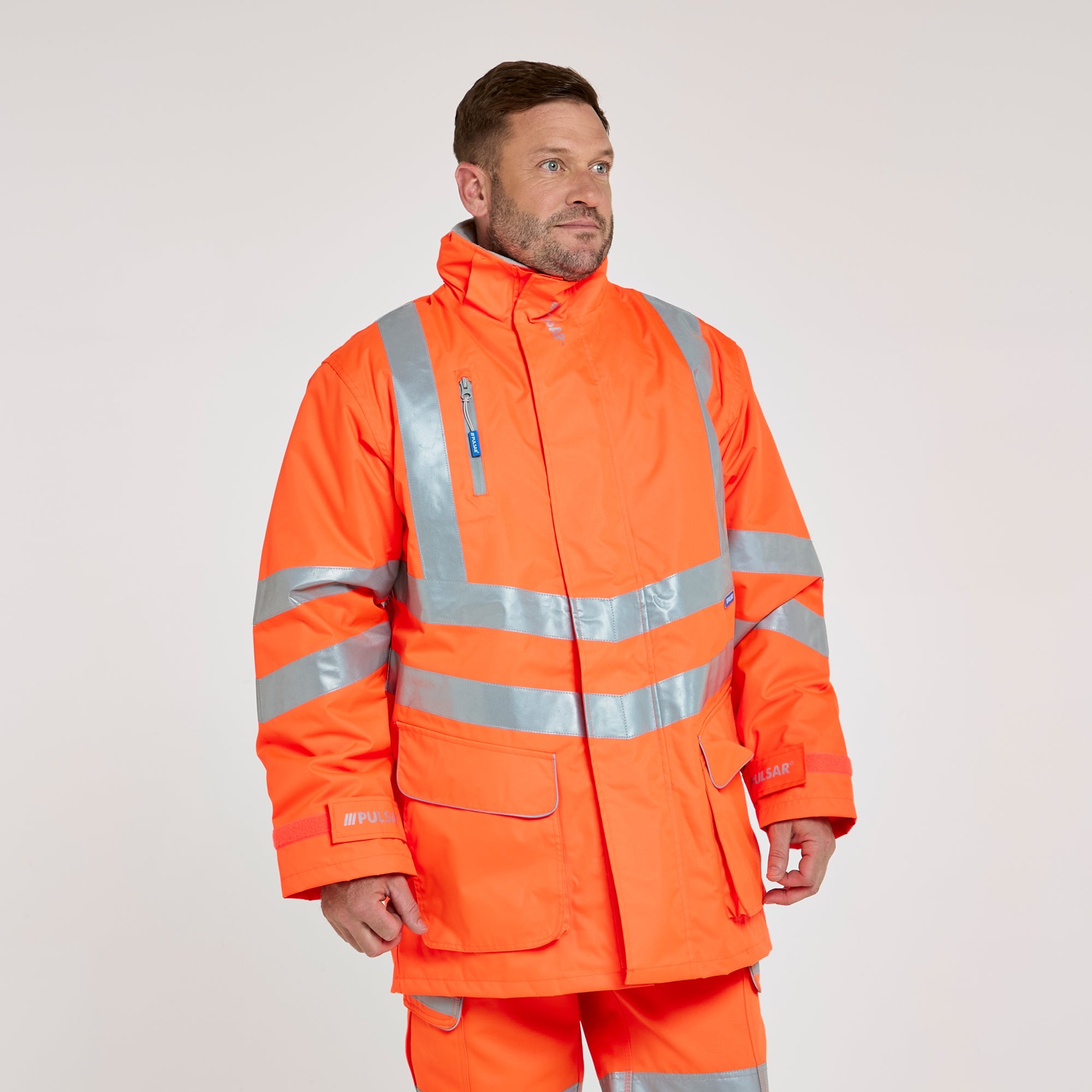 Pulsar Padded Storm Coat Orange - Recycled Content