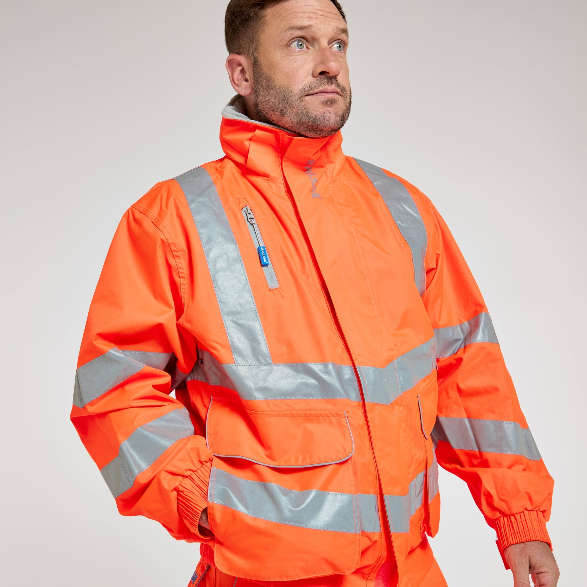 Pulsar Mesh Lined Bomber Jacket Orange - Recycled Content