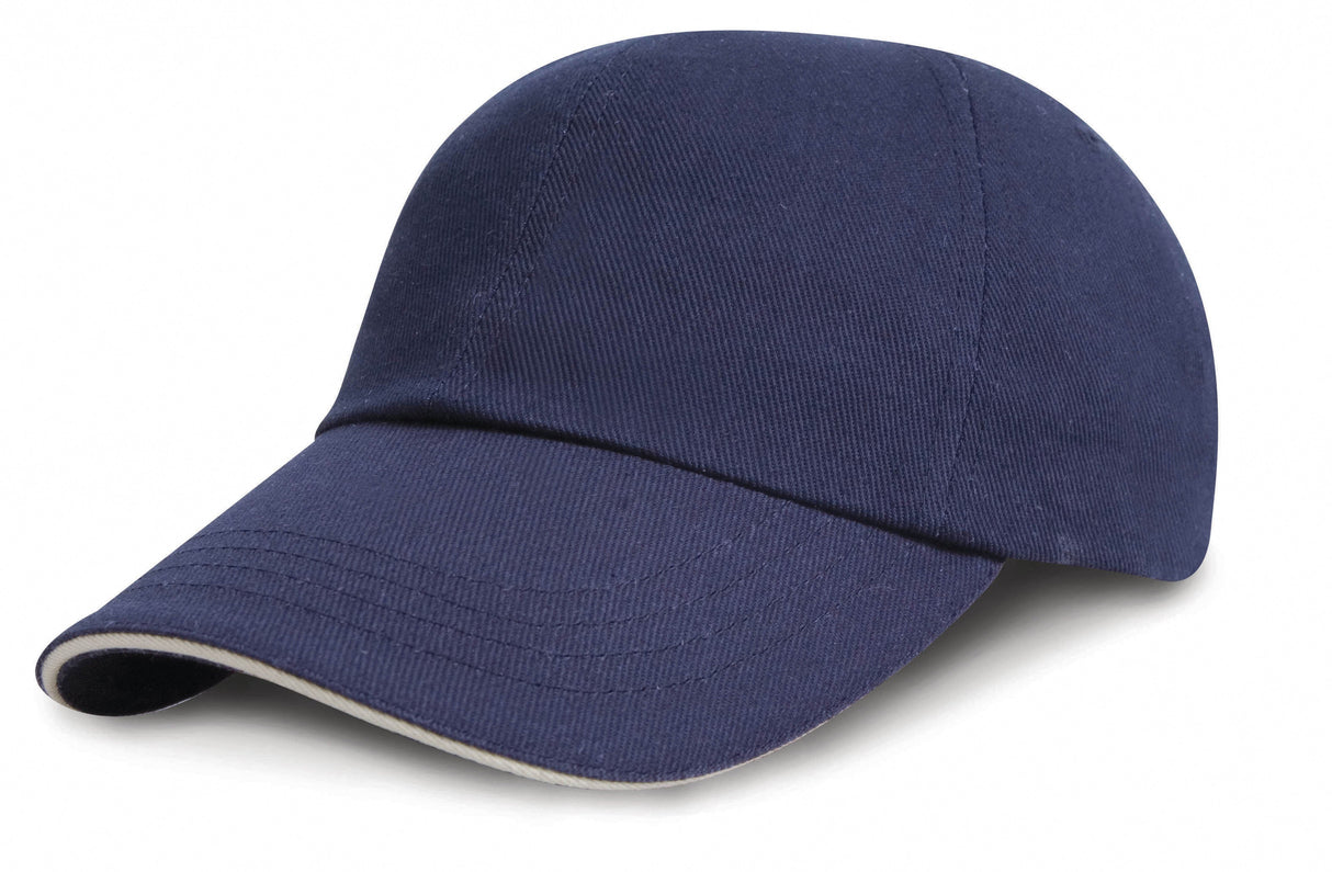 Result Headwear Junior Low-Profile Heavy Brushed Cotton Cap With Sandwich Peak