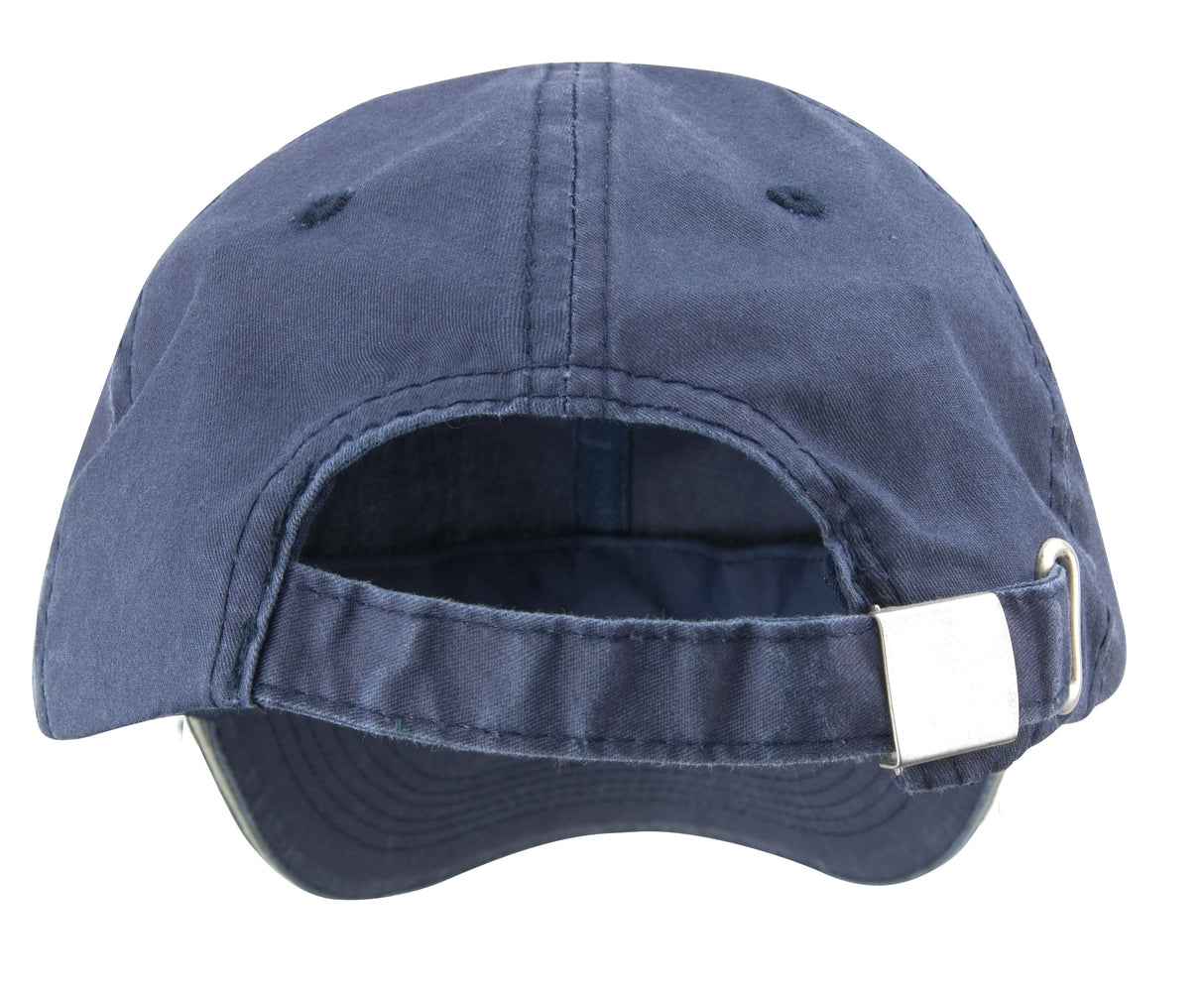 Result Headwear Washed Fine Line Cotton Cap With Sandwich Peak