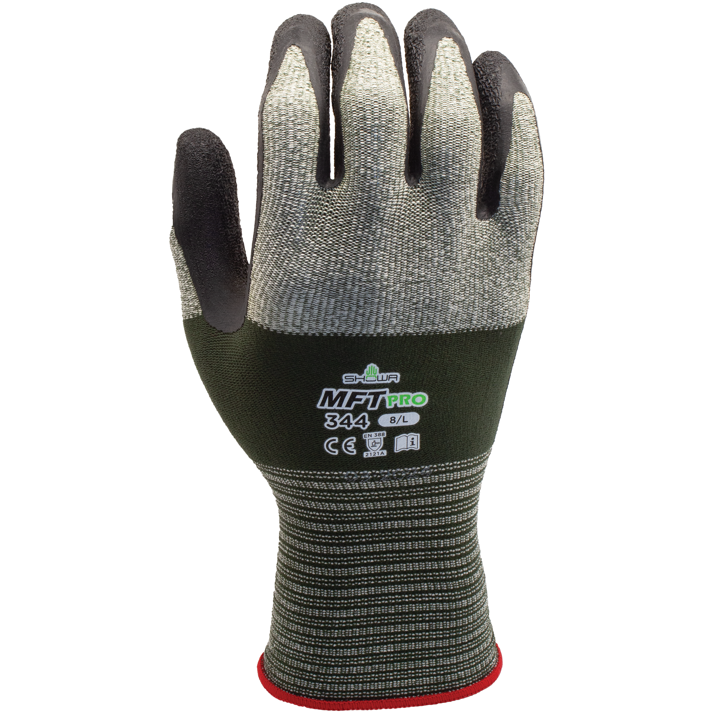 Showa MFT PRO 344 Latex Gloves – Waterproof Crinkle Grip Work Gloves (Size XL)