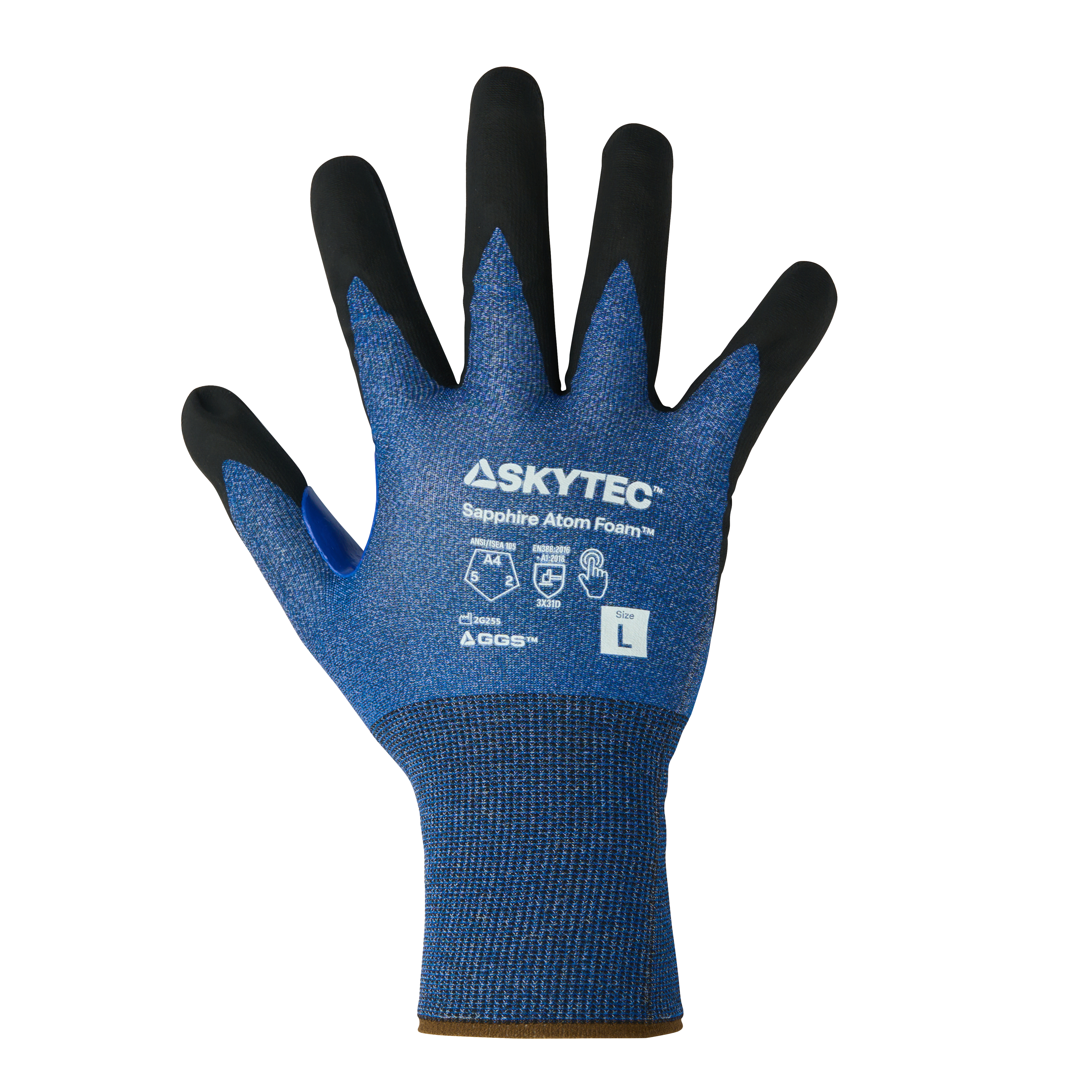 Skytec Sapphire Atom Foam Cut-Resistant Gloves (Size 8/M) – Touchscreen, Nitrile Foam Grip