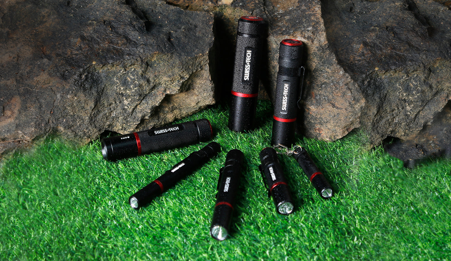 Scruffs Swiss-Tech Drop Proof Aluminium Flashlight - 4 x AAA Heavy Duty LED Torch
