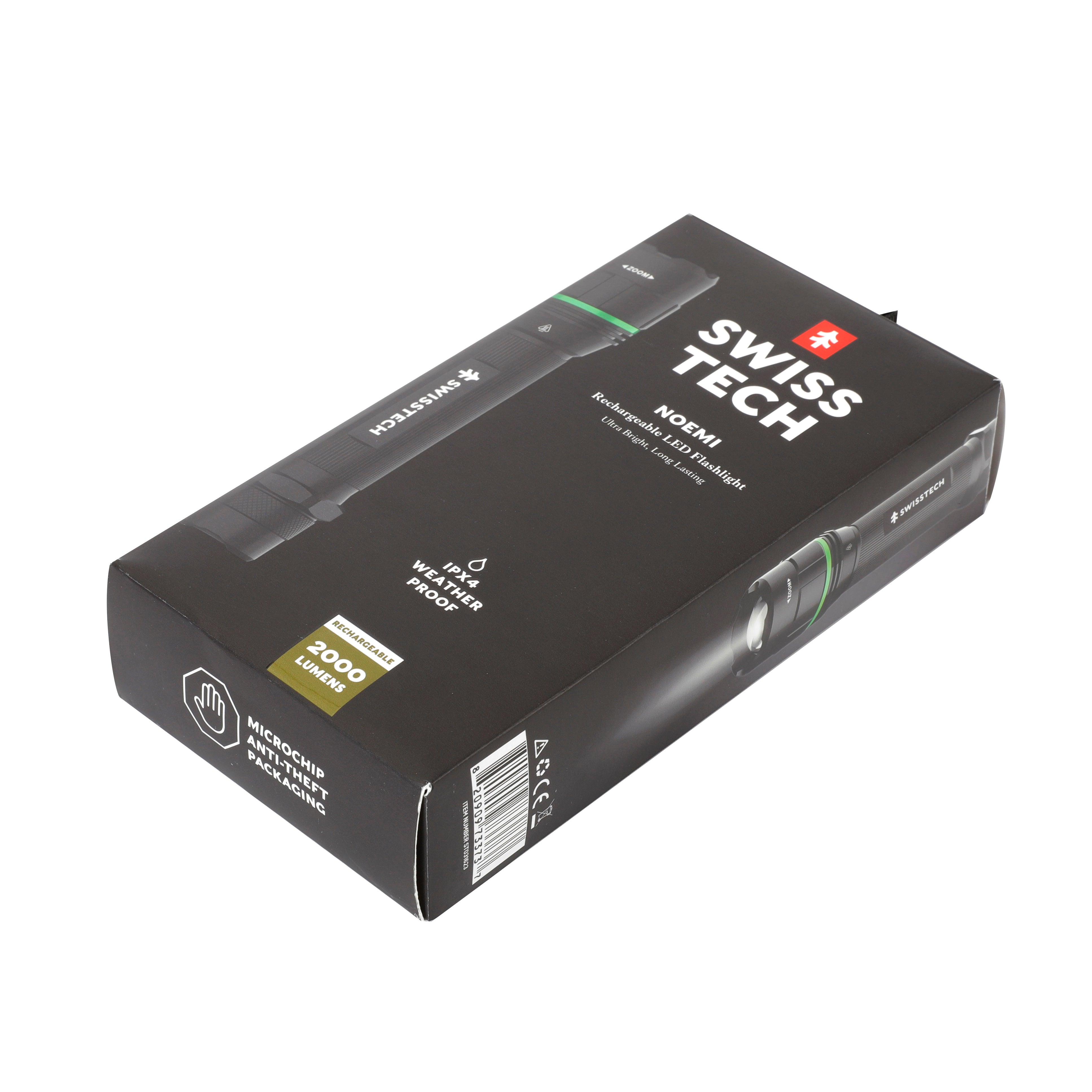 Scruffs Swiss-Tech Rechargeable Focus LED Flashlight - USB Rechargeable Zoom Torch - 18650 & 3 x AAA Compatible