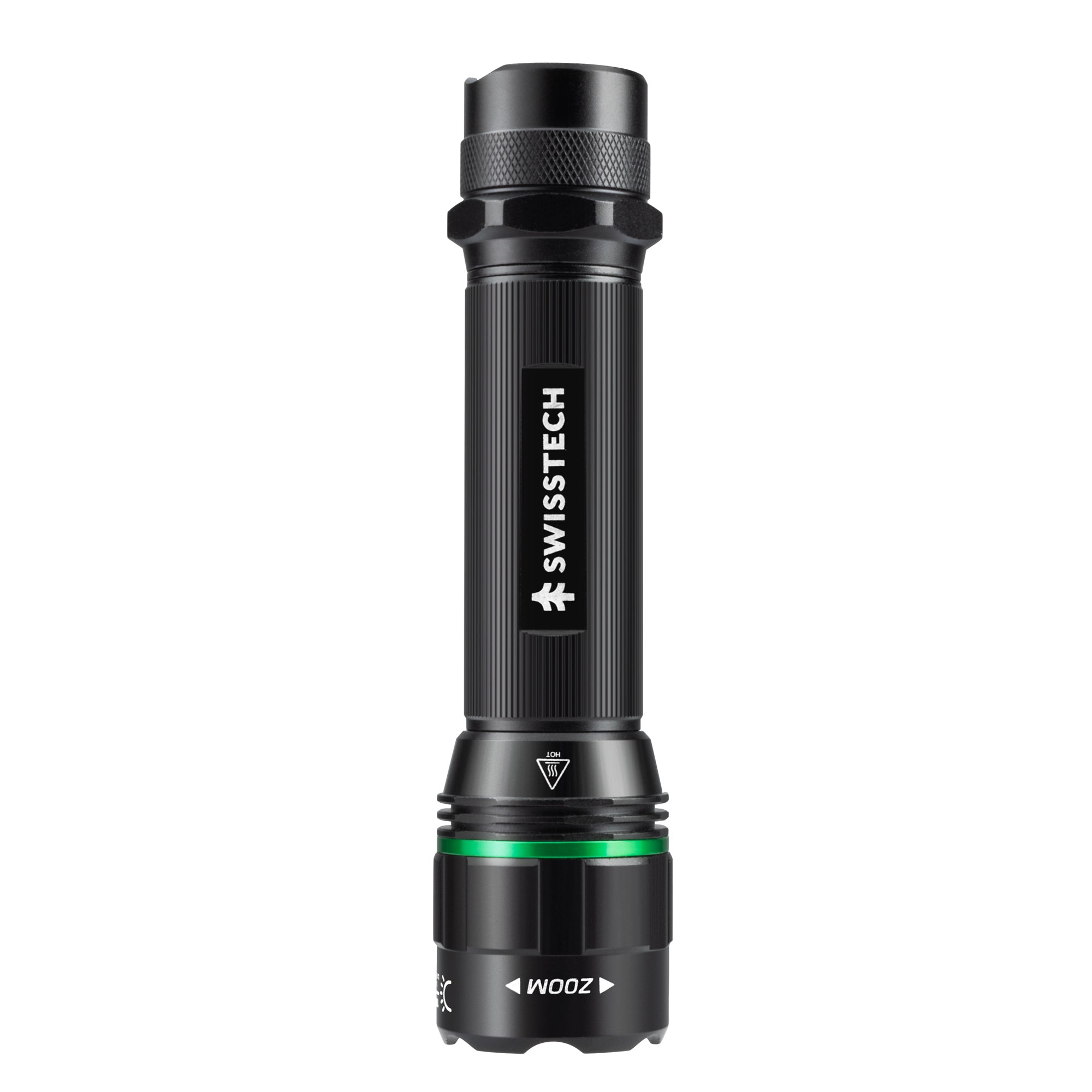 Scruffs Swiss-Tech Rechargeable Focus LED Flashlight - USB Rechargeable Zoom Torch - 18650 & 3 x AAA Compatible