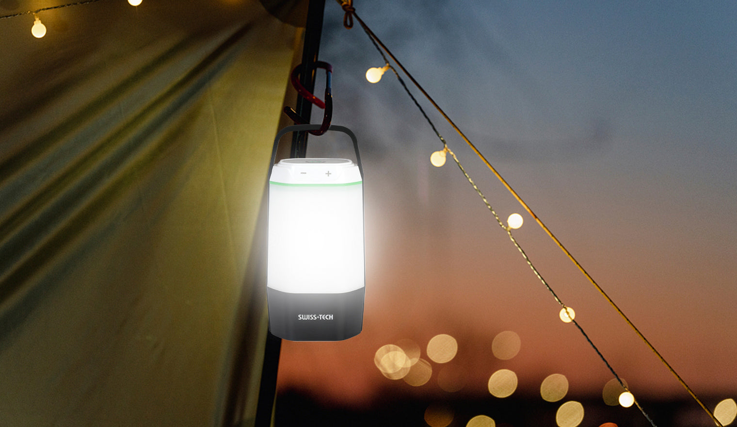 Scruffs Swiss-Tech Rechargeable LED Lantern - 800 Lumens - USB Power Bank - Camping & Emergency Light