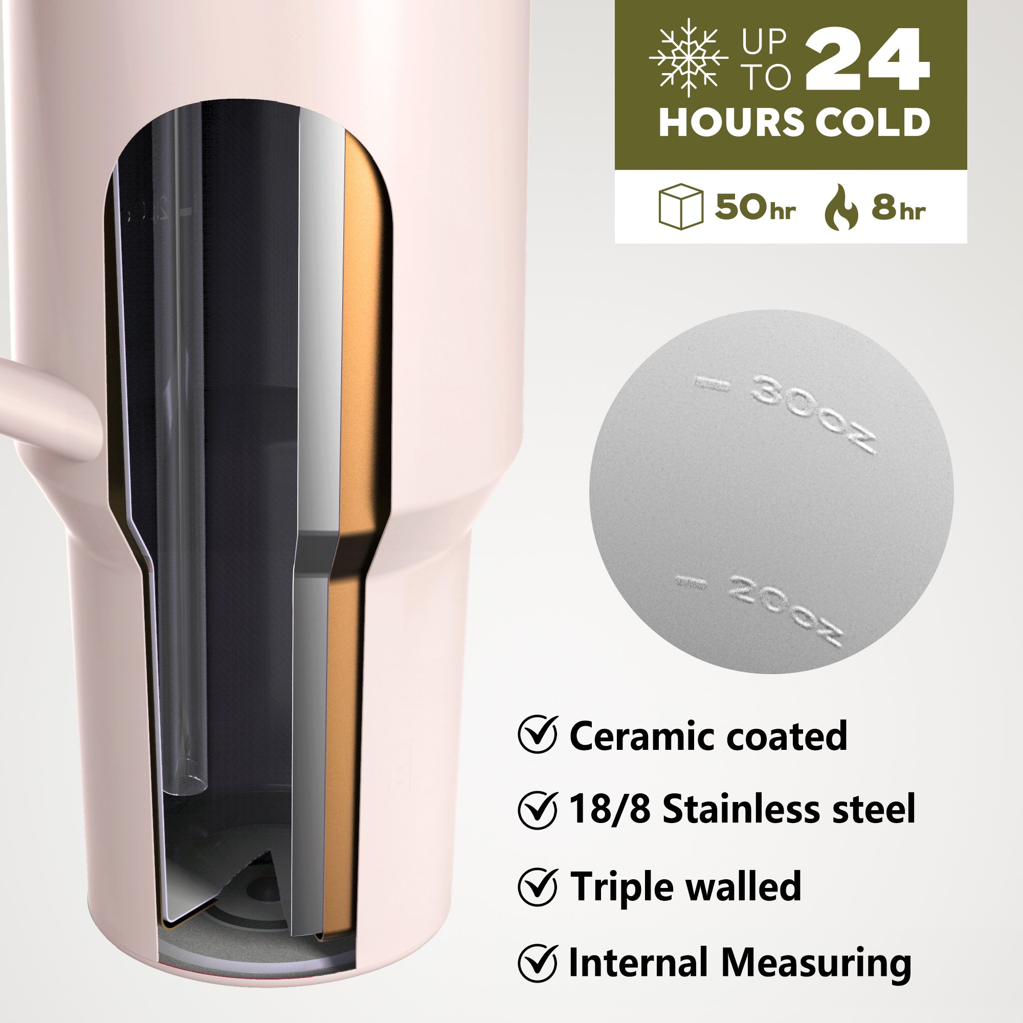 Scruffs Swiss-Tech Zelda 1180ml (40oz) Triple Insulated Stainless Steel Water Bottle with Straw