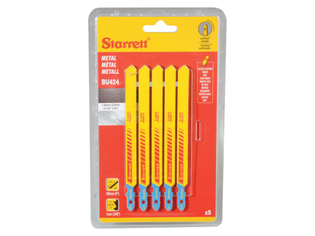 Starrett BU424-5 Metal Cutting Jigsaw Blades Pack of 5