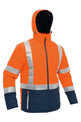 Bisley Taped Two Tone Hi-Vis Puffer Jacket #colour_orange-navy