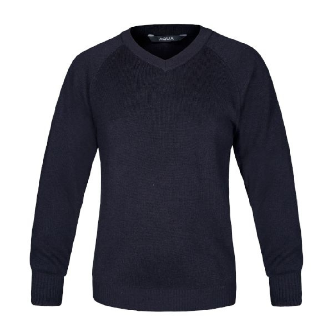 Future Garments Aqua Cotton Acrylic V-Neck Jumper