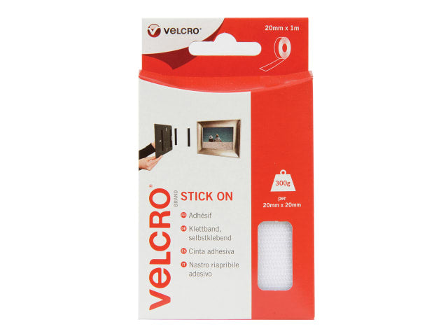 VELCRO® Brand VELCRO® Brand Stick On Tape 20mm x 1m White