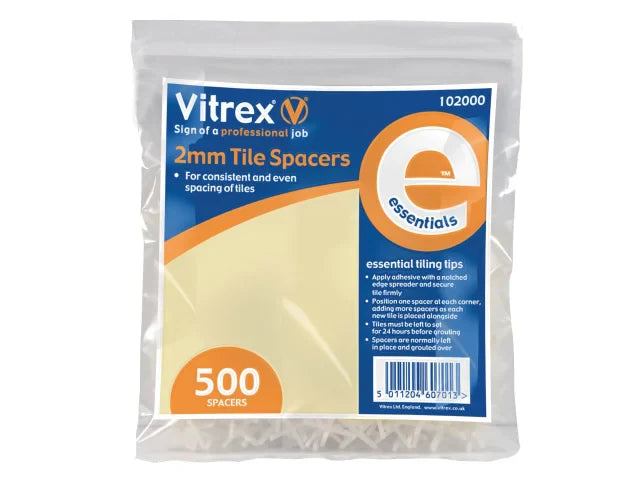 Vitrex Essential Tile Spacers 2mm (Pack 500)