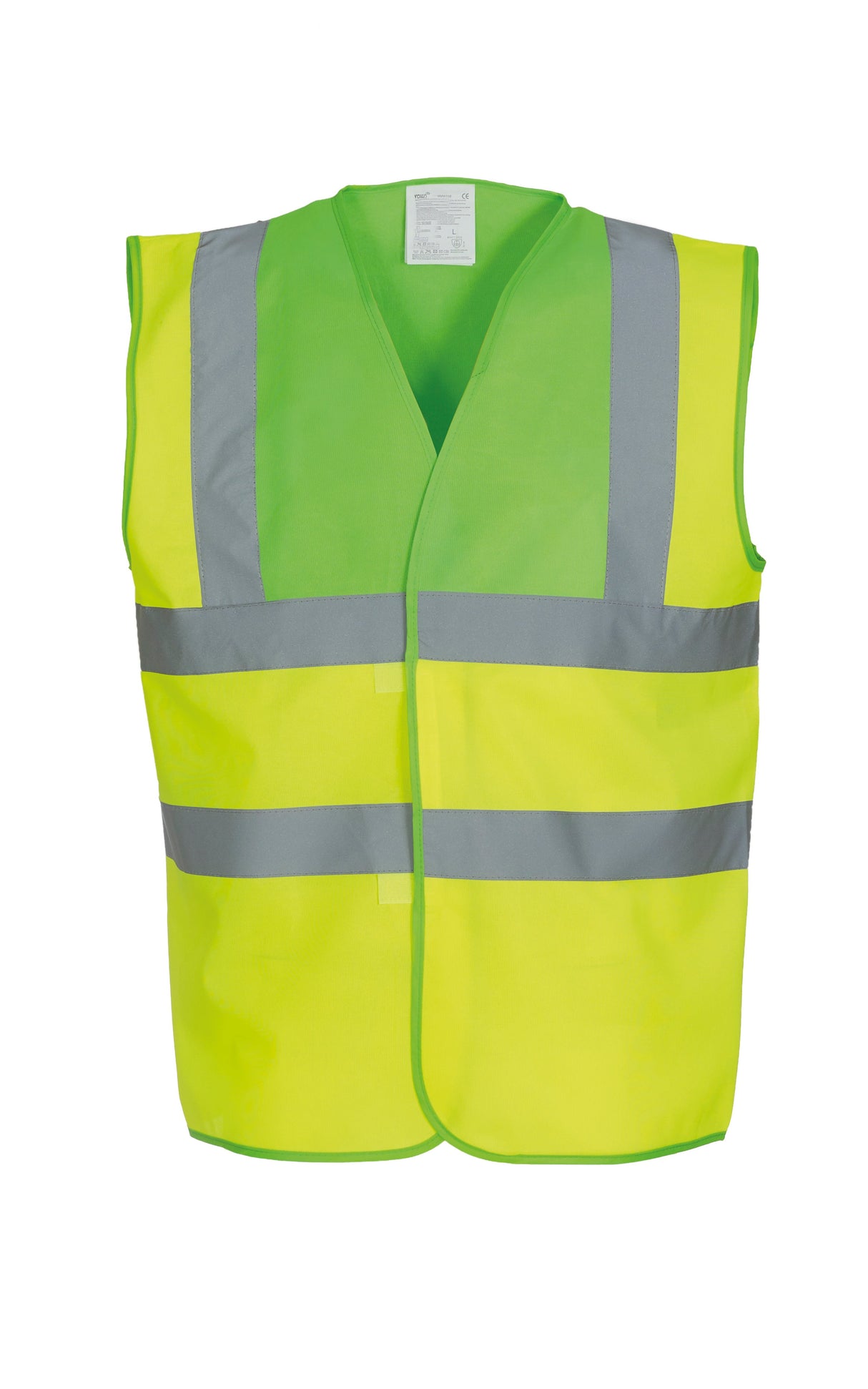 Yoko Hi-Vis 2-Band-And-Braces Waistcoat - Lime Yoke/Yellow