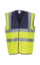 Yoko Hi-Vis 2-Band-And-Braces Waistcoat (Hvw100) - Navy Yoke/Yellow