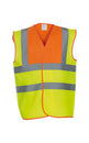 Yoko Hi-Vis 2-Band-And-Braces Waistcoat (Hvw100) - Orange Yoke/Yellow