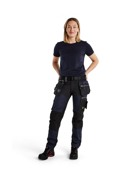 Blaklader Women's Craftsman Trousers with Stretch 7115 #colour_dark-navy-black