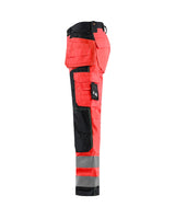 Blaklader Hi-Vis Craftsman Trousers 1568 - Red Hi-Vis/Black