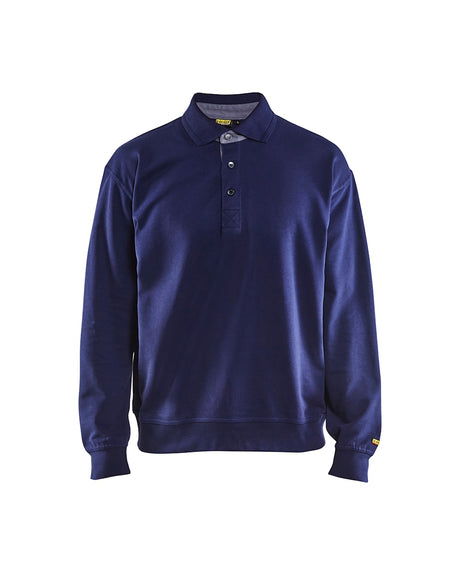 Blaklader Sweatshirt with Collar 3370 #colour_navy-blue