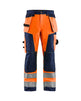 Blaklader Hi-Vis Craftsman Trousers 1568 - Orange/Navy Blue