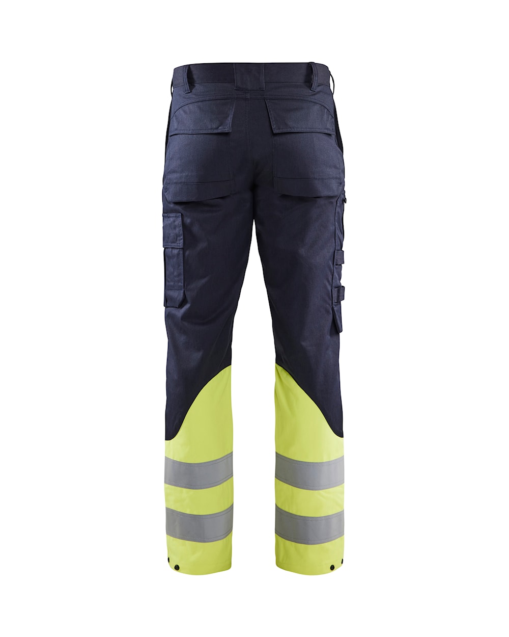 Blaklader Trousers Inherent Steel 1705 #colour_navy-blue-hi-vis-yellow