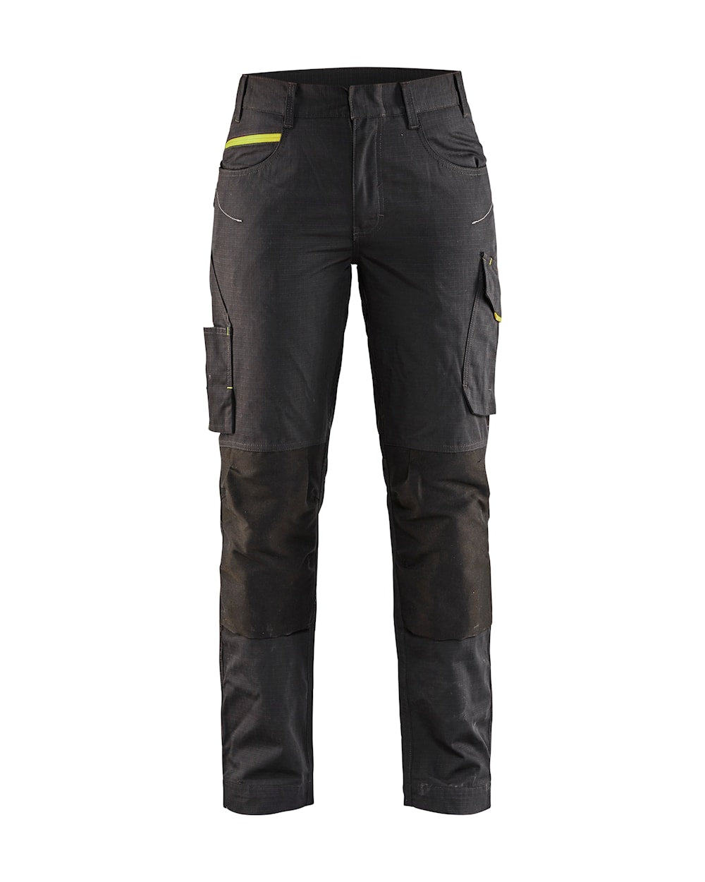 Blaklader Women's Service Trousers with Stretch 7195 #colour_black-hi-vis-yellow