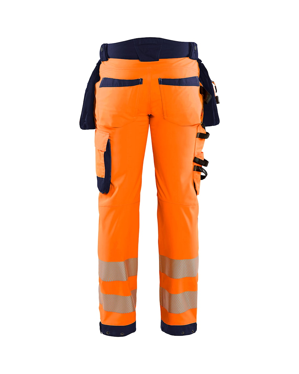 Blaklader Softshell Hi-Vis Trousers 1820 #colour_orange-navy-blue