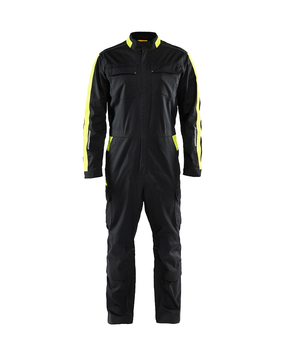 Blaklader Industry Overalls Stretch 6144 #colour_black-hi-vis-yellow