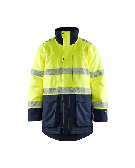 Blaklader Multinorm Winter Parka 4527 #colour_hi-vis-yellow-navy-blue