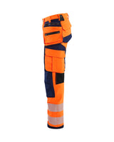 Blaklader Women's 4-Way-Stretch Hi-Vis Trousers 7197 #colour_orange-navy-blue